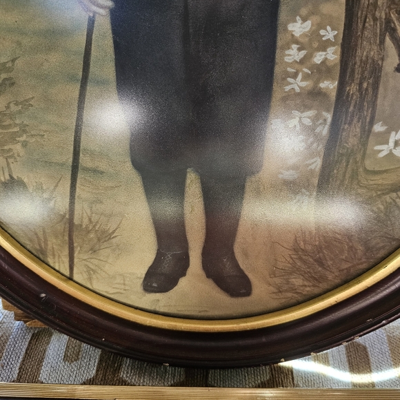 Antique Oval Frame Little Boy Picture - Picture 4 of 6